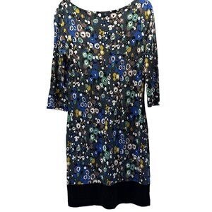 Boden Olivia Dress Size 6 Jersey Knit 3/4 Sleeves Sheath Midi Floral Stretch